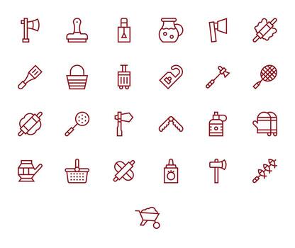 Handle Icon Toolkit featuring 25 Display Perfect Retina Ready Regular Line elements vector