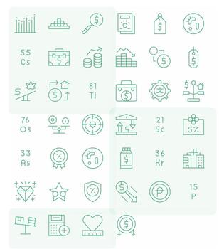 40 Icons for Value featuring 256x256 Editable Thin Line Graphics vector
