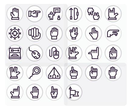 Pointing Icon Arsenal with 28 High Resolution Bold Line Display Perfect designs vector