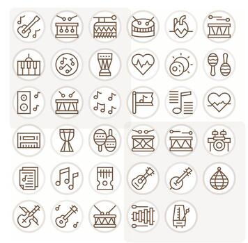 35 regular línea íconos diseñado para ritmo en 128x128 monitor Perfecto formato vector