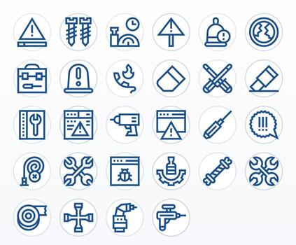 reparar exhaustivo haz con 28 monitor Perfecto negrita línea 128x128 íconos vector