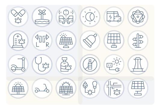 Alternative Icon Set with 24 Thin Line 64x64 Pixel Aligned Graphics vector
