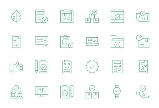 Confirmation Exclusive Set featuring 24 Thin Line Pixel Optimized 256x256 Icons vector
