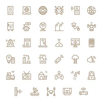 Remote Scalable Set featuring 35 PIXEL Perfect Regular Line 256x256 Icons vector