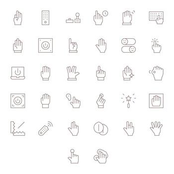 32 256x256 íconos para activar en píxel Perfecto Delgado línea formato vector