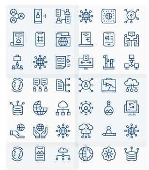 42 High Resolution Regular Line PIXEL Perfect Icons for Sharing Projects vector