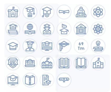 28 256x256 Bold Line Display Perfect Icons for University Projects vector
