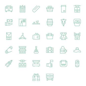 sostener exclusivo conjunto presentando 32 Delgado línea píxel optimizado 256x256 íconos vector