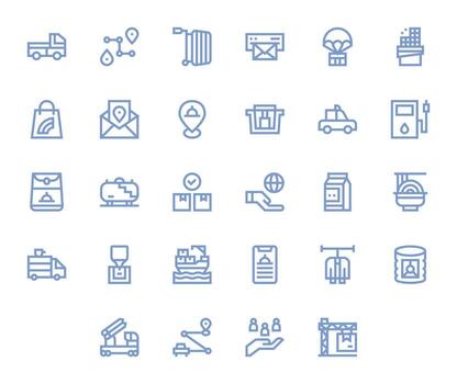 28 Display Perfect Bold Line Icons designed for Delivery Interface vector