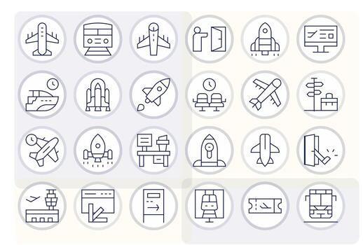 24 alto resolución íconos para salida en editable Delgado línea formato vector