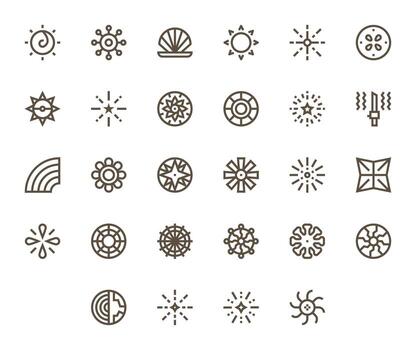 Radiating Icon Repository containing 28 Bold Line 256x256 Pixel Optimized graphics vector