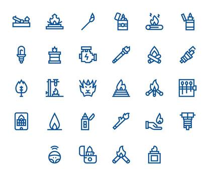 28 Icons for Ignition optimized in Pixel Aligned Retina Ready Bold Line resolution vector
