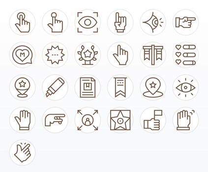 Highlight Essential Set including 25 Pixel Optimized Regular Line 256x256 Icons vector