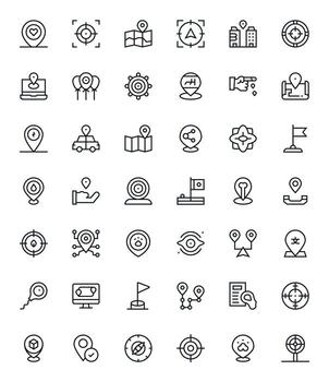 42 Display Perfect Regular Line Icons from Pinpoint Collection vector