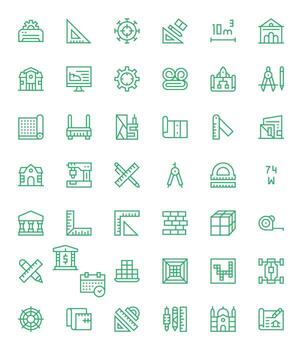 42 256x256 Regular Line Icons for Blueprint with Detail Enhanced precision vector