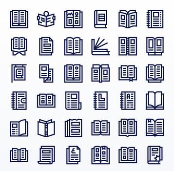 paginas diseño íconos presentando 36 píxel optimizado negrita línea estilo vector