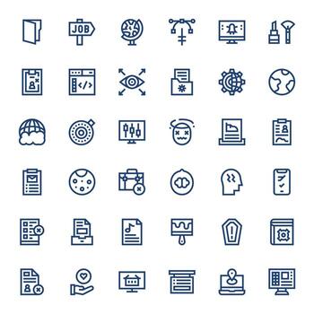 36 Pixel Aligned Icons themed around Application in Retina Ready Bold Line format vector
