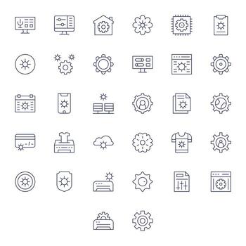 32 Thin Line PIXEL Perfect Icons crafted for Customization Retina Ready applications vector