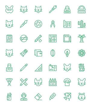 Drawing Design Icons featuring 42 Pixel Optimized Regular Line Style vector
