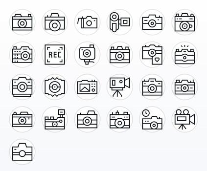 capturar moderno colección con 25 regular línea retina Listo píxel optimizado íconos vector