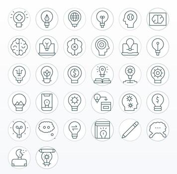 32 PIXEL Perfect Thin Line Icons designed for Idea Interface vector