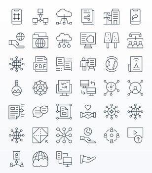 Sharing Icon Arsenal with 40 High Resolution Thin Line Display Perfect designs vector