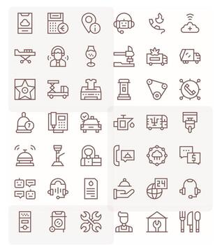 42 Retina Ready Regular Line Icons optimized for Service Display Perfect display vector