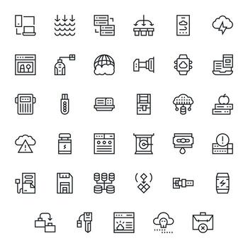 35 256x256 Regular Line PIXEL Perfect Icons for Backup Projects vector