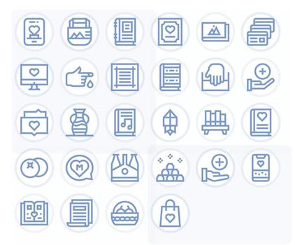 28 High Resolution Bold Line Editable Icons for Collection Projects vector