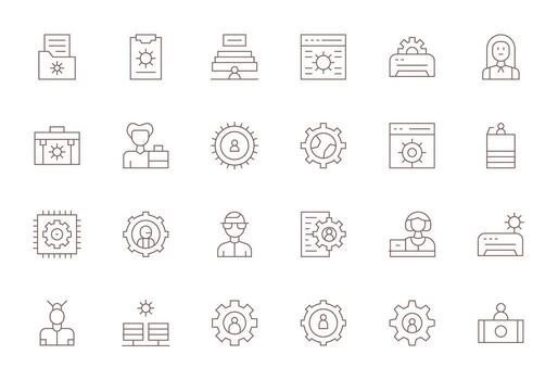 24 Thin Line Editable Icons for Admin Graphics vector