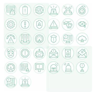 32 Thin Line Icons for Critical in crisp High Resolution PIXEL Perfect resolution vector