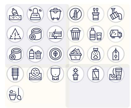 reciclaje icono repositorio conteniendo 25 regular línea alto resolución píxel alineado gráficos vector