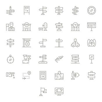32 píxel Perfecto 128x128 íconos para orientación en elegante Delgado línea diseño vector