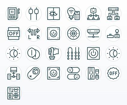 25 Pixel Optimized Regular Line Icons from Switch Collection vector