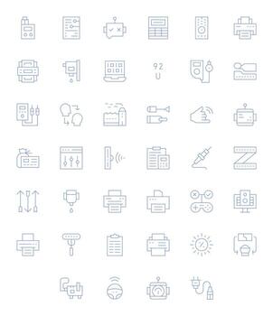 40 High Resolution Thin Line Icons for Output with Editable precision vector