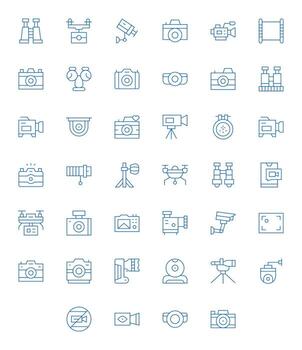 40 64x64 Thin Line Icons optimized for Camera Display Perfect display vector