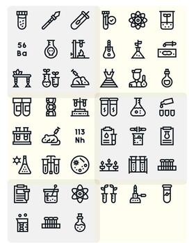 Experiment Ultimate Package with 45 256x256 Bold Line Pixel Aligned Icons vector