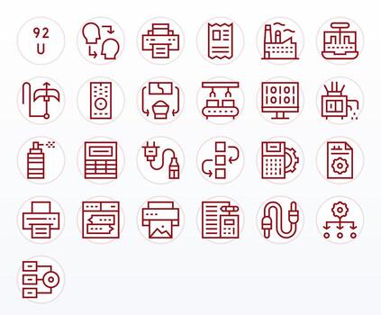 25 Regular Line Pixel Optimized Icons crafted for Output 256x256 applications vector