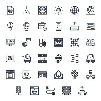 35 regular línea íconos diseñado para Internet en 256x256 píxel Perfecto formato vector