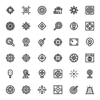 36 íconos para centrar optimizado en píxel alineado 256x256 negrita línea resolución vector