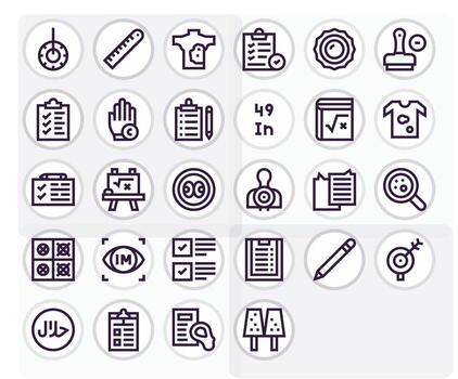 Mark Graphics Pack including 28 Bold Line High Resolution Pixel Aligned Icons vector