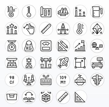 escala gráficos paquete incluso 35 regular línea 128x128 píxel optimizado íconos vector