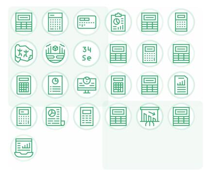 Figures Design Icons featuring 25 Pixel Aligned Regular Line Style vector