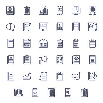 instrucciones píxel optimizado conjunto con 35 retina Listo regular línea íconos vector