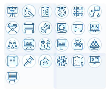 25 cuadrícula equipado regular línea íconos diseñado para tablero interfaz vector