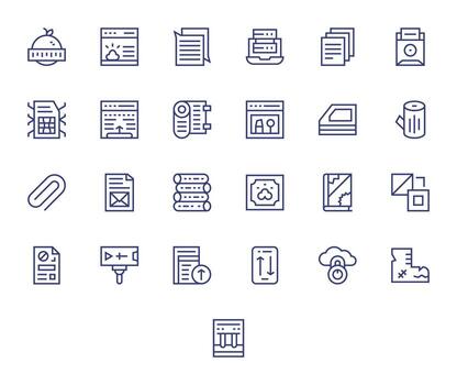 25 Regular Line Icons from File Management in High Resolution Pixel Optimized Quality vector