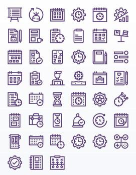 45 64 x 64 negrita línea íconos para tarea con píxel alineado precisión vector