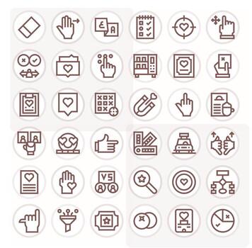 selección diseño íconos presentando 36 píxel optimizado negrita línea estilo vector