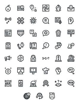 45 High Resolution Icons for Problem in Editable Bold Line Format vector