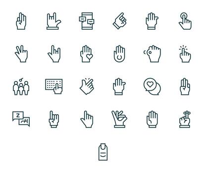 25 Display Perfect High Resolution Icons for Interact in elegant Regular Line design vector